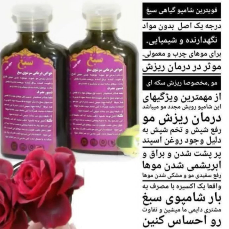 شامپو ضد ریزش سبغ،شامپو گیاهی و رفع ریزش سبغ،مناسب موهای چرب، اَصل (ارسال فوری).