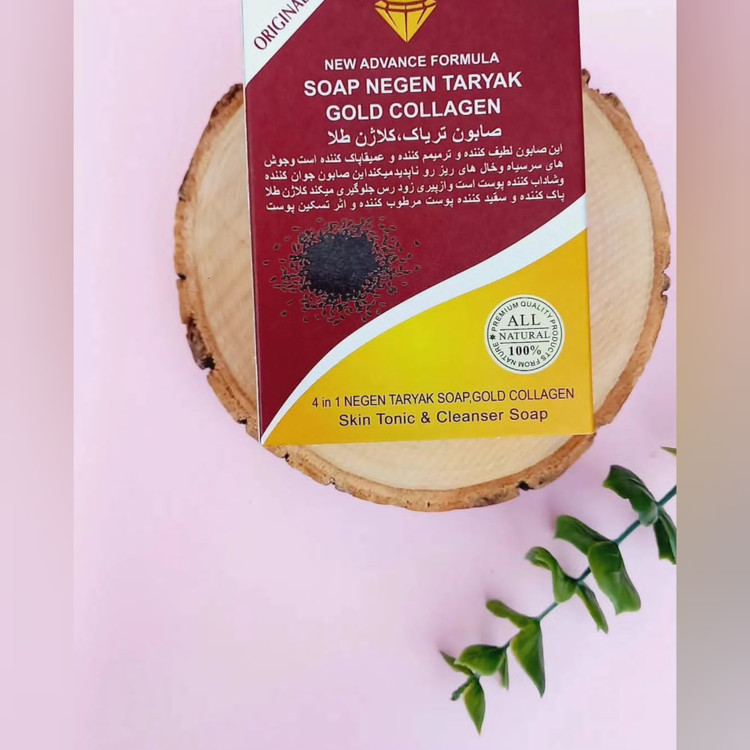 صابون تریاک کلاژن طلا،صابون روشن کننده،رفع جوش،لک،جوش سر سیاه، اَصل (ارسال فوری).